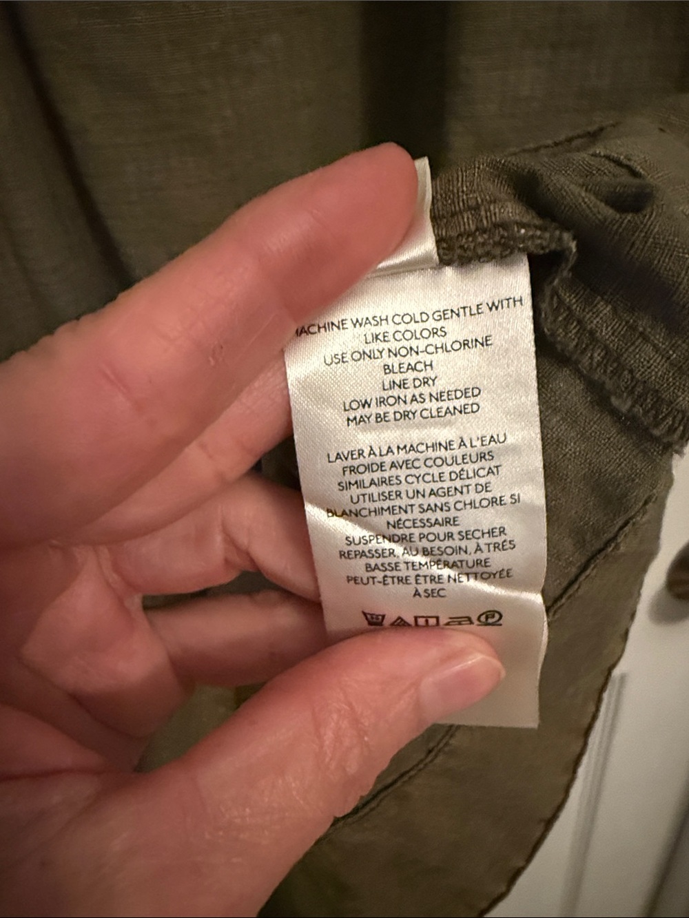 Anthropologie Olive-Textured Linen/Cotton Dress - XS - Picture 4 of 8